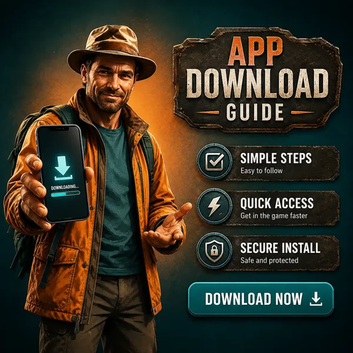 The Digger showcasing Jackpot Raider app download on his smartphone with confident presentation