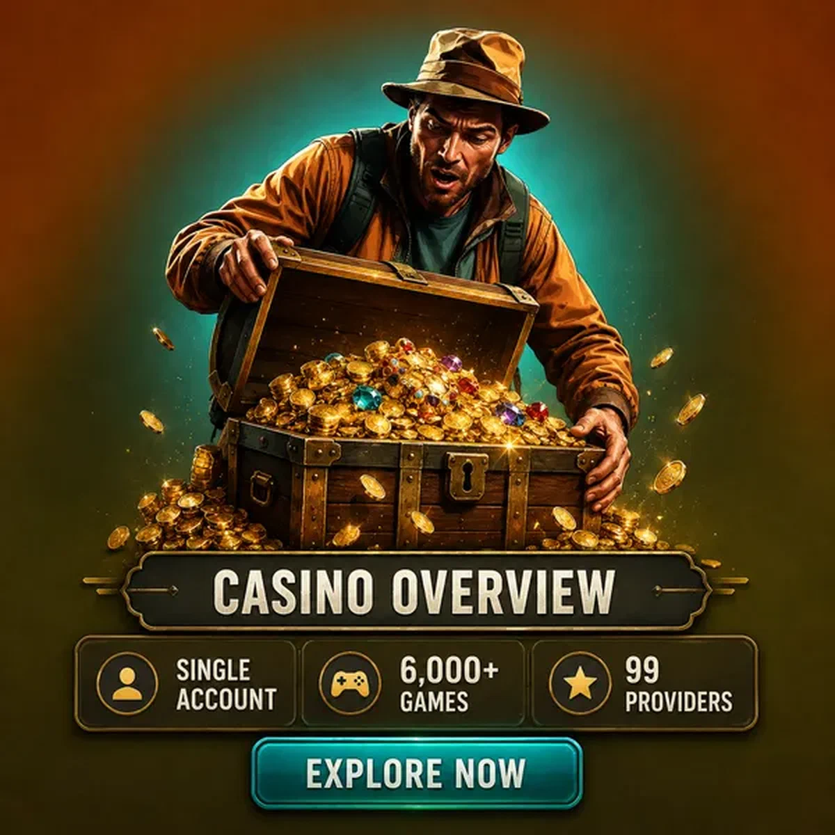 Jackpot Raider reveals treasure chest overflowing with coins at casino overview portal