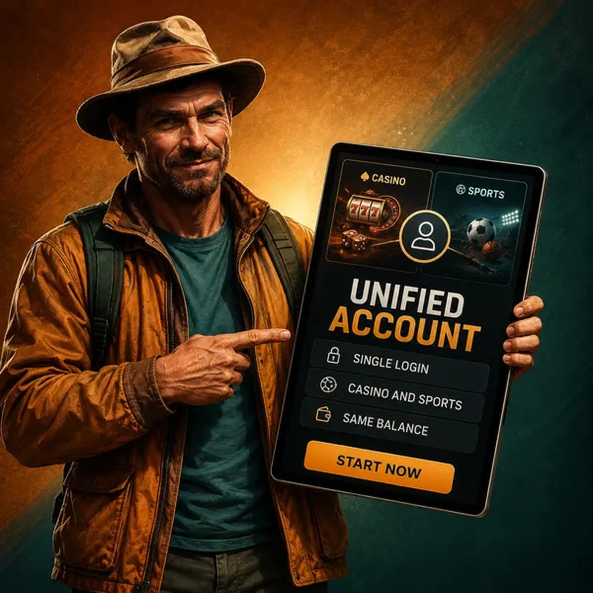 The Digger demonstrating Unified Account Architecture login at sleek tablet interface