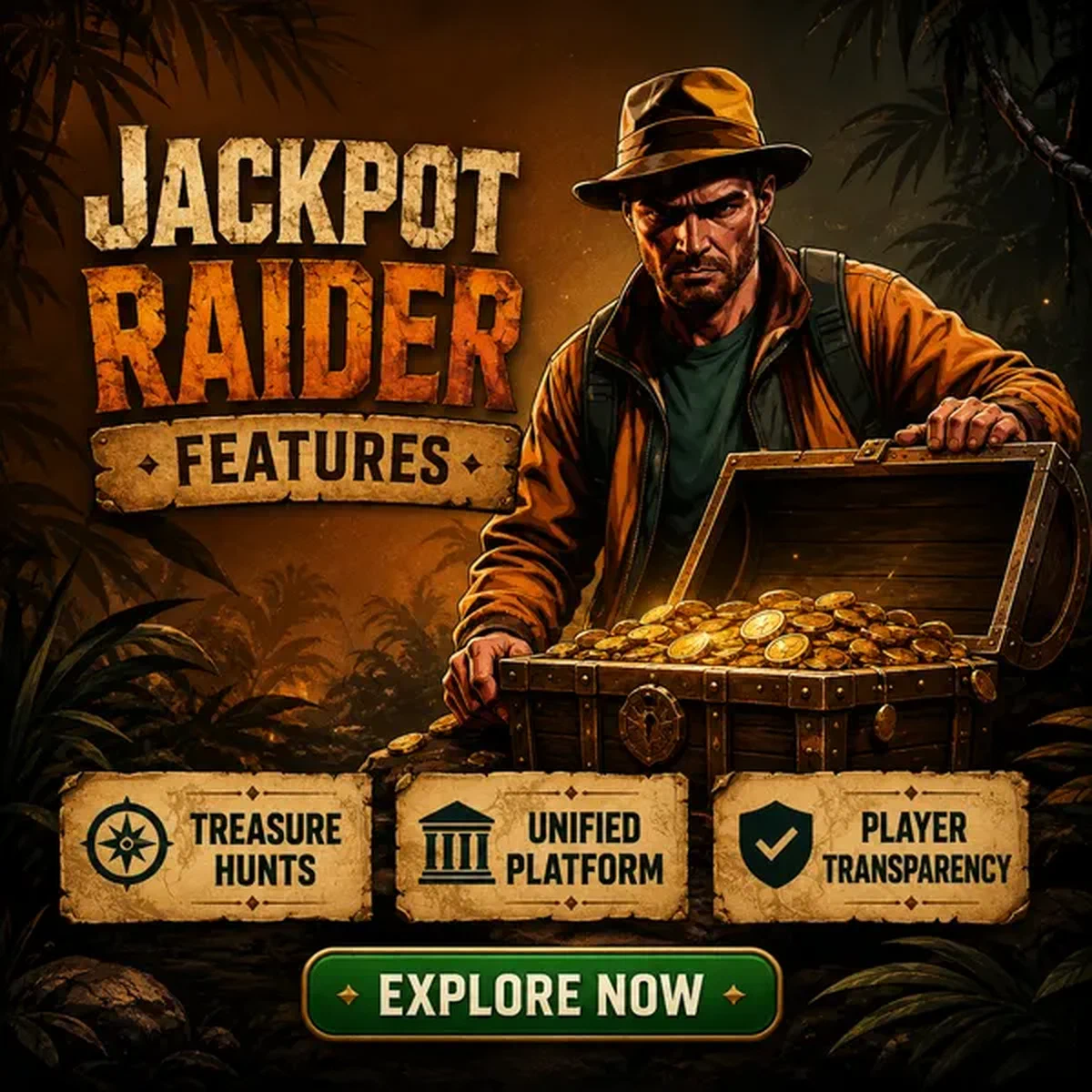 The Digger reveals treasure chest brimming with Jackpot Raider Casino features and golden rewards