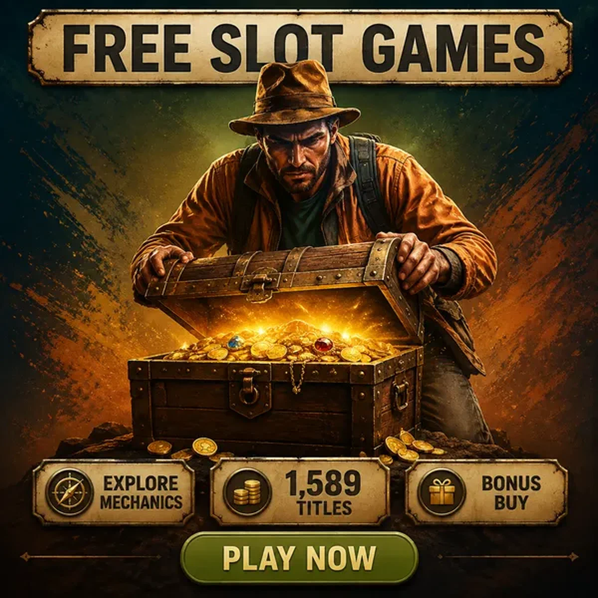 Treasure hunter revealing slot games at Jackpot Raider free spins chamber