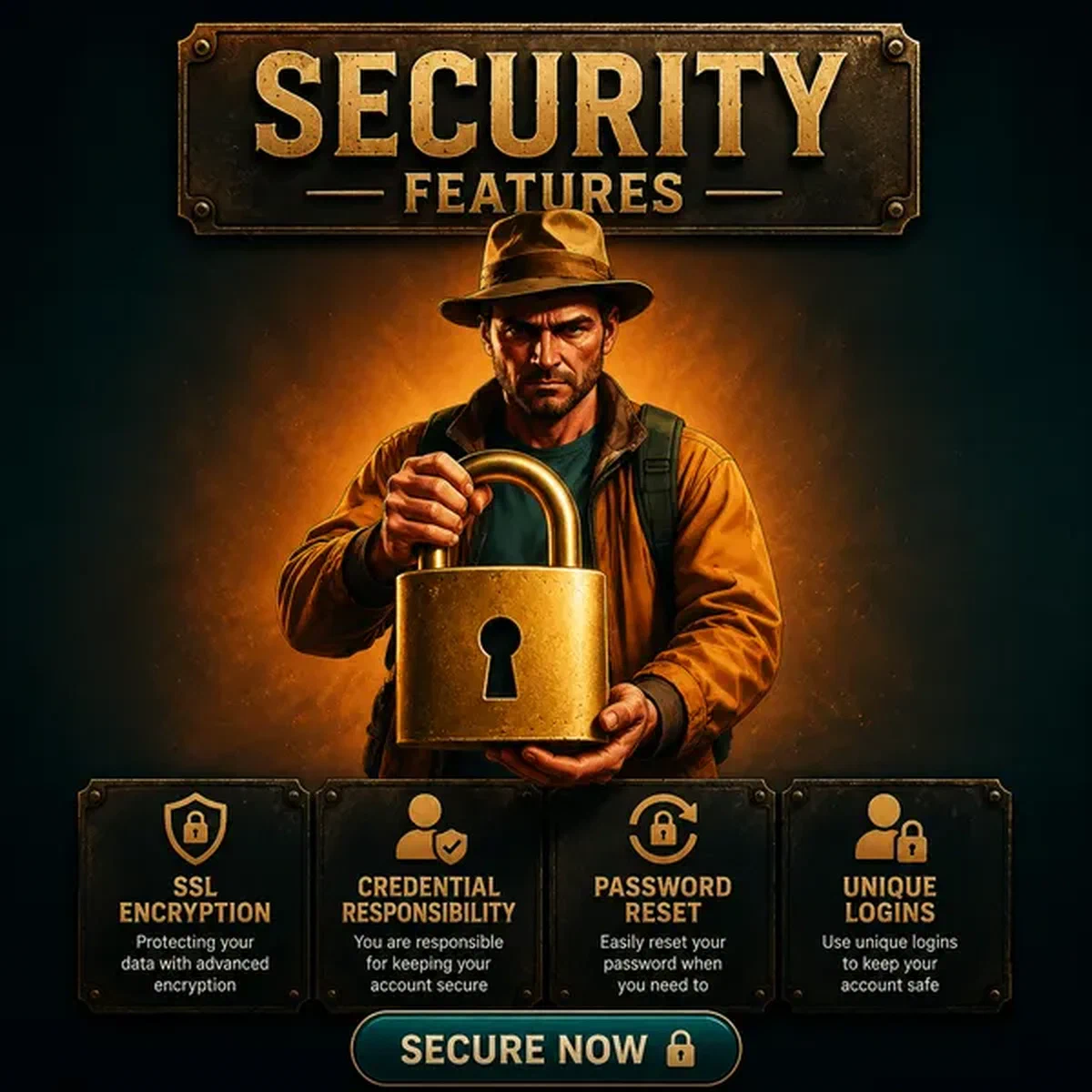 Security expert Digger presents login protection at Security Features and Password Recovery